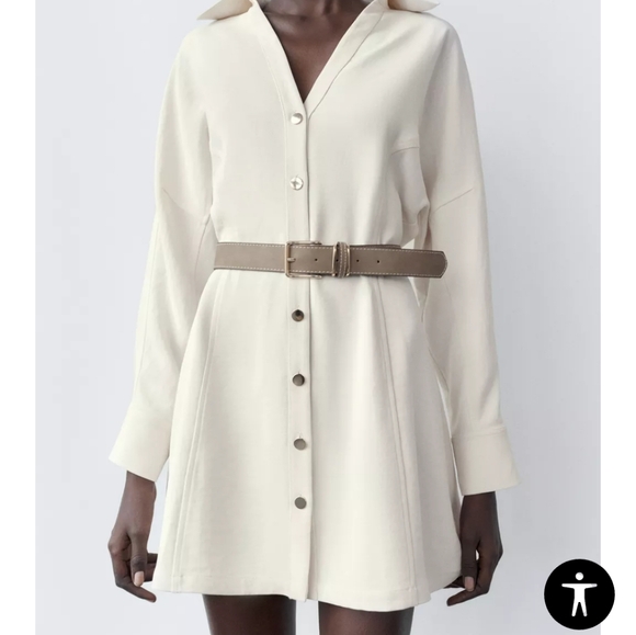Zara Dresses & Skirts - Zara Cream Belted Mini Dress